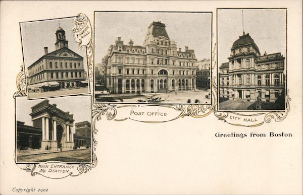 Faneuil Hall, City Hall, Post Office, Main Entrance North Station Boston Massachusetts