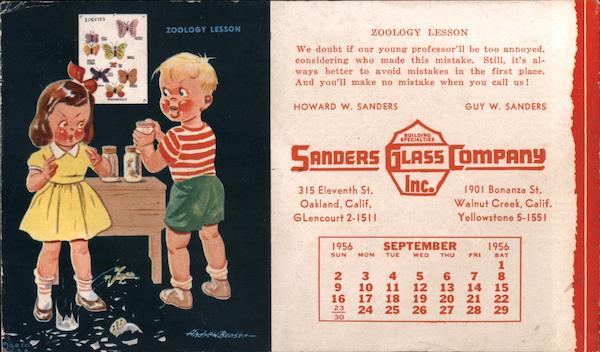 Sanders Glass company Inc. Advertising