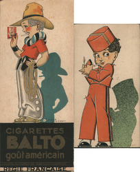 Lot of 2: Balto Gitanes French Cigarettes Advertising Art Deco Ephemera