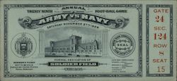 Army vs. Navy Football Game November 27, 1926 Ticket Ticket Ticket