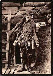 Charlie Chaplin in Shoulder Arms Postcard