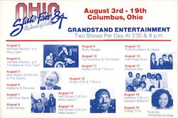 Ohio State Fair '84 Grandstand Entertainment Advertisement Postcard
