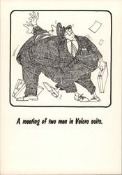 The Neighborhood: A meeting of two men in Velcro Suits cartoon Postcard