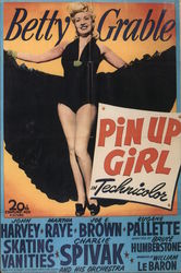 Betty Grable, Pin Up Girl Postcard