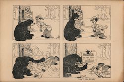 Do not feed the Bears! four panel cartoon Postcard