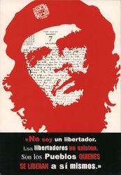 "El Diario" Red cutout Che Guevara design and 'I am not a liberator' quote Pop Art Postcard Postcard Postcard