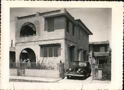 House with Car in Driveway Original Photograph