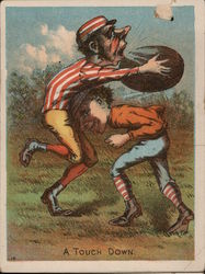 A Touch Down' (illustrated Mertens and Phalen clothing ad) Trade Card