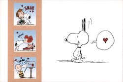 Snoopy (Peanuts) kissing humor card (Valentine's Day?) Comic, Funny Charles M. Schulz Postcard Postcard Postcard