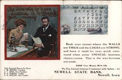 Newell State Bank, Newell, Iowa Postcard