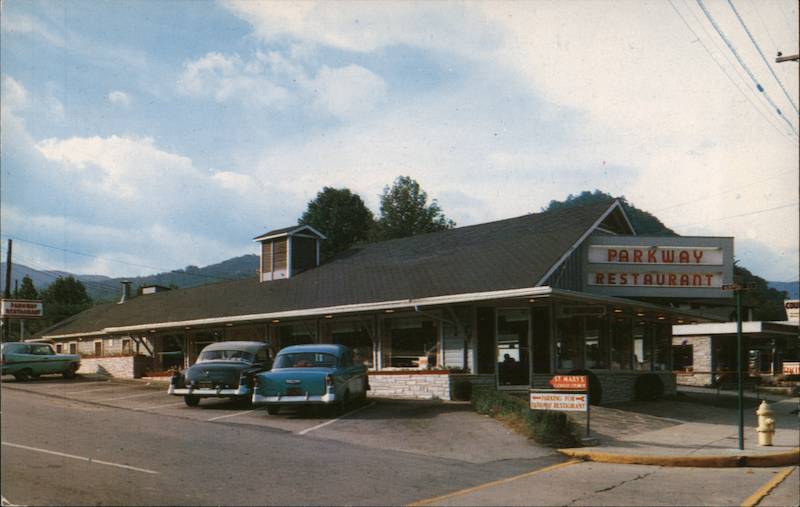 parkway-restaurant-gatlinburg-tn-walter-cline-postcard