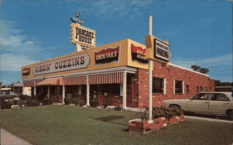 Kissin' Cuzzins Pancake Inn, 1737 South Tamiami Trail Sarasota, FL Postcard