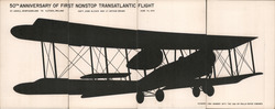 Set of 4: 50th Anniversary of the 1st Nonstop Transatlantic Flight Aircraft Postcard Postcard Postcard