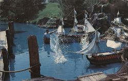 Working Model Pirate Ships in the Lagoon, Universal Studios Postcard