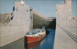 Locking Through, McNary Dam, on the Columbia River Postcard