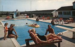 Outdoor Pool at Motel 4-U Absecon, NJ Postcard Postcard Postcard