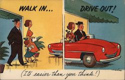Walk In... Drive Out! (It's easier than you think!) Advertising Postcard Postcard Postcard