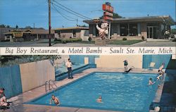 Big Boy Restaurant & Motel Bambi Postcard