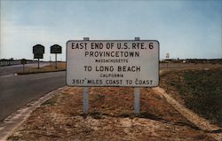 East End of U.S. Route 6 - 3517 Miles to Long Beach, California Postcard