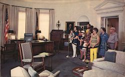 Visitors in the Replica of the Presidential Oval Office in the Lyndon Baines Johnson Library Postcard