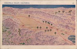 Map of Coachella Valley in California Postcard