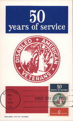 50 Years of Service - Disabled American Veterans Postcard