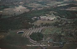 Aerial View of Hotel Hershey atop Hershey's Highest HIll Pennsylvania Postcard Postcard Postcard