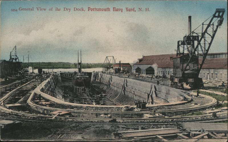 General View of the Dry Dock, Portsmouth Navy Yard New Hampshire