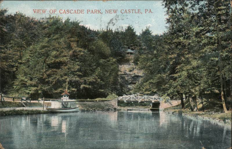 View of Cascade Park New Castle, PA Postcard - Ben Weitsman Of New Castle New Castle Pa
