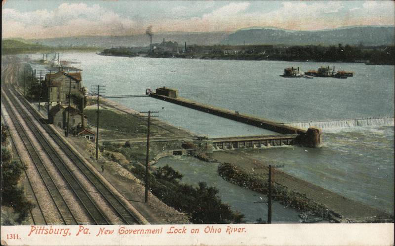 New Government Lock on Ohio River Pittsburgh Pennsylvania