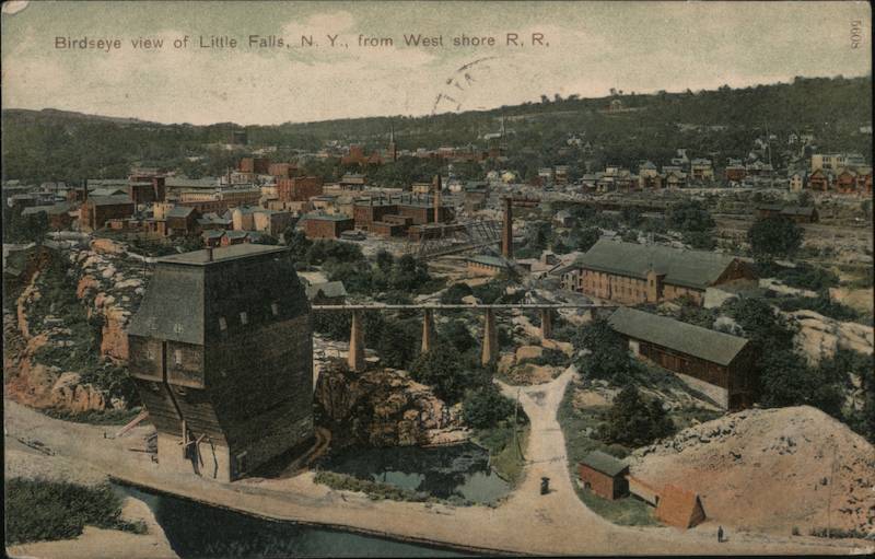 Birdseye View from West Shore Railroad Little Falls New York