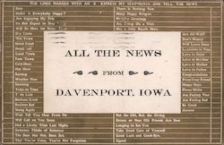 All the News from Davenport, Iowa Postcard