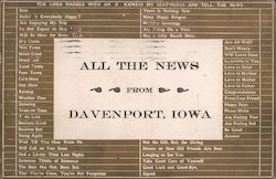 All the News from Davenport, Iowa Postcard Postcard Postcard