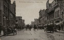 8th Avenue, Looking West Calgary Alta Postcard