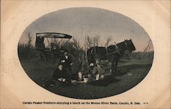 Carpio Peanut Peddlers Enjoying Lunch on the Mouse River Bank Postcard