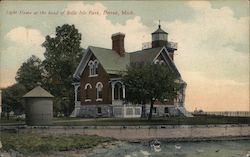 Light House at the Head of Belle Isle Park Detroit, MI Postcard Postcard Postcard