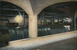 Interior View, Filtration Plant, showing Water being Filtered through sand Postcard