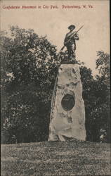 Confederate Monument in City Park Postcard