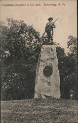 Confederate Monument in City Park Parkersburg, WV Postcard Postcard Postcard