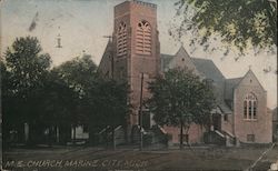 M.E. Church Marine City, MI Postcard Postcard Postcard