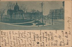 Street corner of a City Hall Postcard