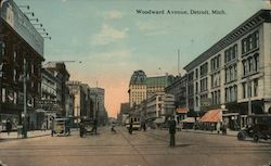 Woodward Avenue Detroit, MI Postcard Postcard Postcard