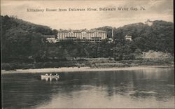 Kittatinny House from Delaware River Postcard