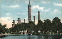 Water Works Park and Lake Detroit, MI Postcard Postcard Postcard