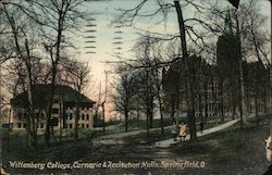Carnegie & Recitation Halls, Wittenberg College Postcard