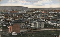 View Looking North West Calgary, AB Canada Alberta Postcard Postcard Postcard