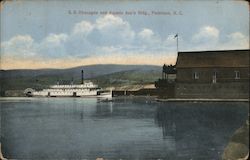 SS Okanagan and Aquatic Association Building Postcard