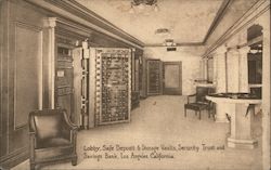 Lobby, Safe Deposit & Storage Vaults, Security Trust & Savings Bank Postcard