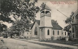 Methodist and Spiritual Churches, Highland Avenue Postcard