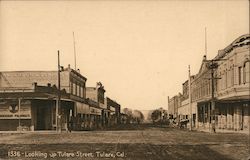 Looking up Tulare Street Postcard